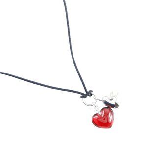 Baccarat Double heart choker Red Silver925/crystal heart 9.5g Women